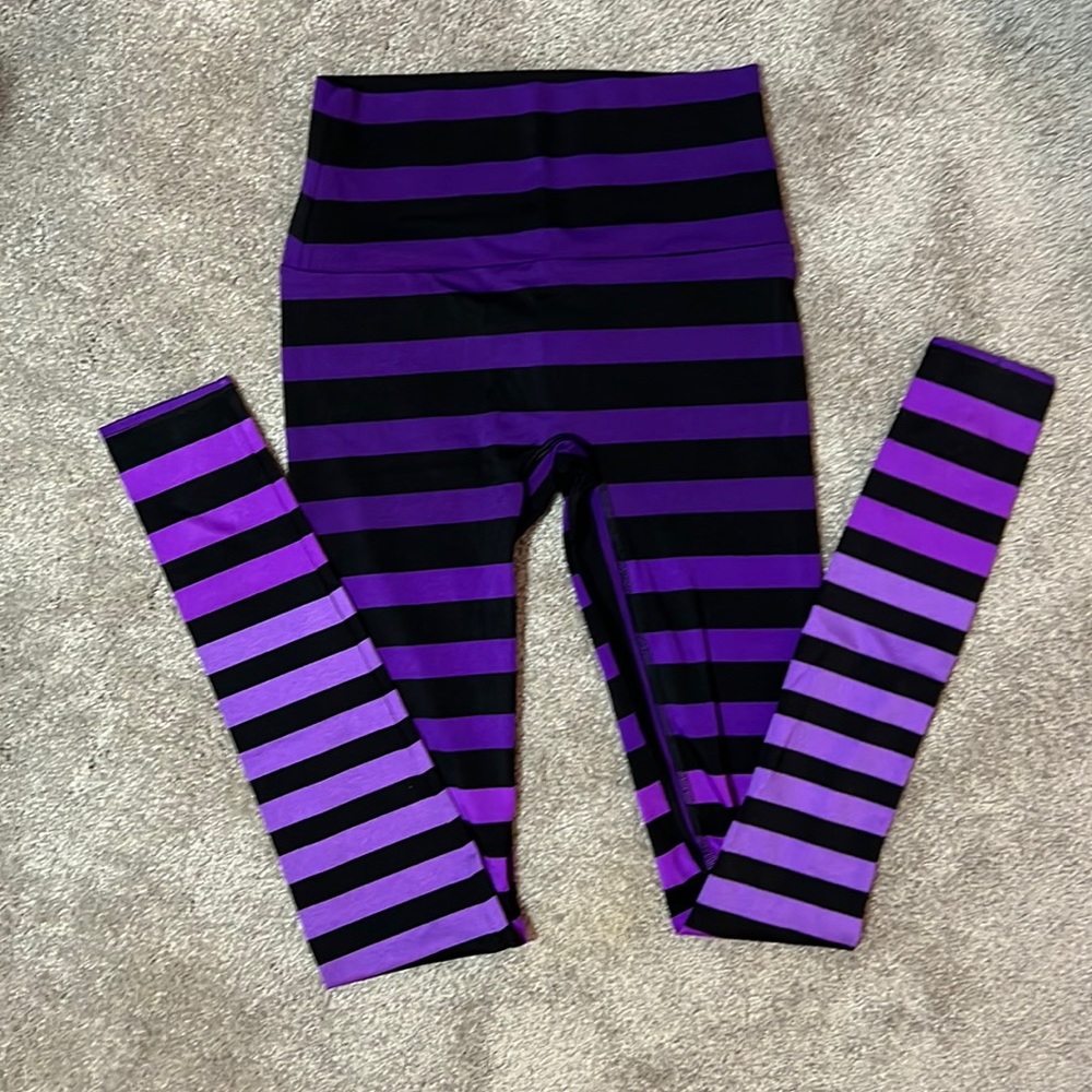 K-DEER AM purple striped leggings